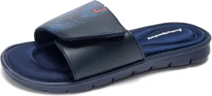 FUNKYMONKEY Memory Foam Sandals for Men, Outdoor Adjustable Comfort Graphic Strap Slide Sandals