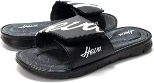 FUNKYMONKEY Memory Foam Sandals for Men, Outdoor Adjustable Comfort Graphic Strap Slide Sandals