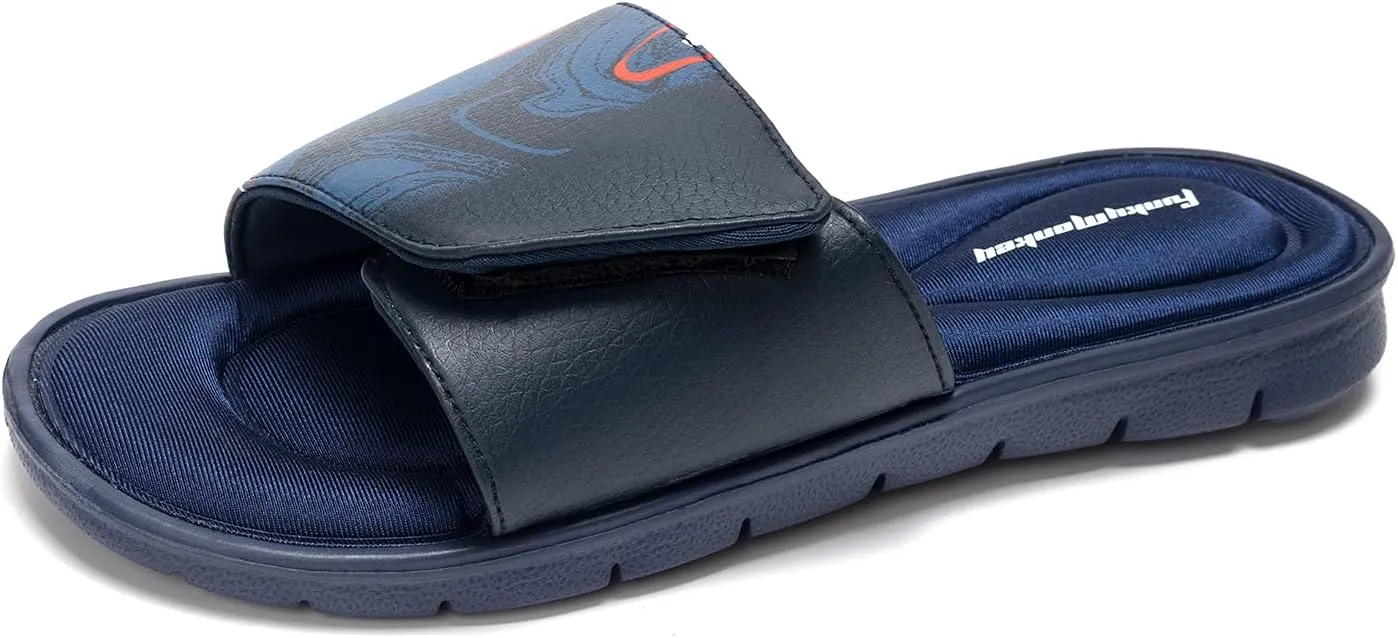 FUNKYMONKEY Memory Foam Sandals for Men, Outdoor Adjustable Comfort Graphic Strap Slide Sandals