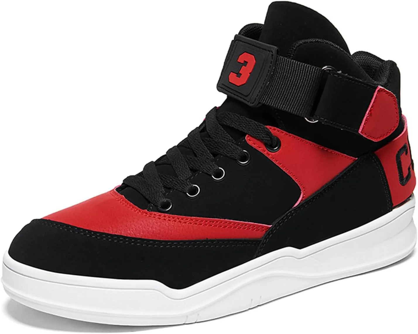 FZUU Men's Fashion High Top Leather Street Sneakers Sports Casual Shoes