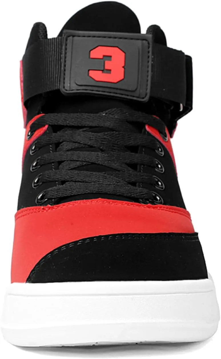 FZUU Men's Fashion High Top Leather Street Sneakers Sports Casual Shoes