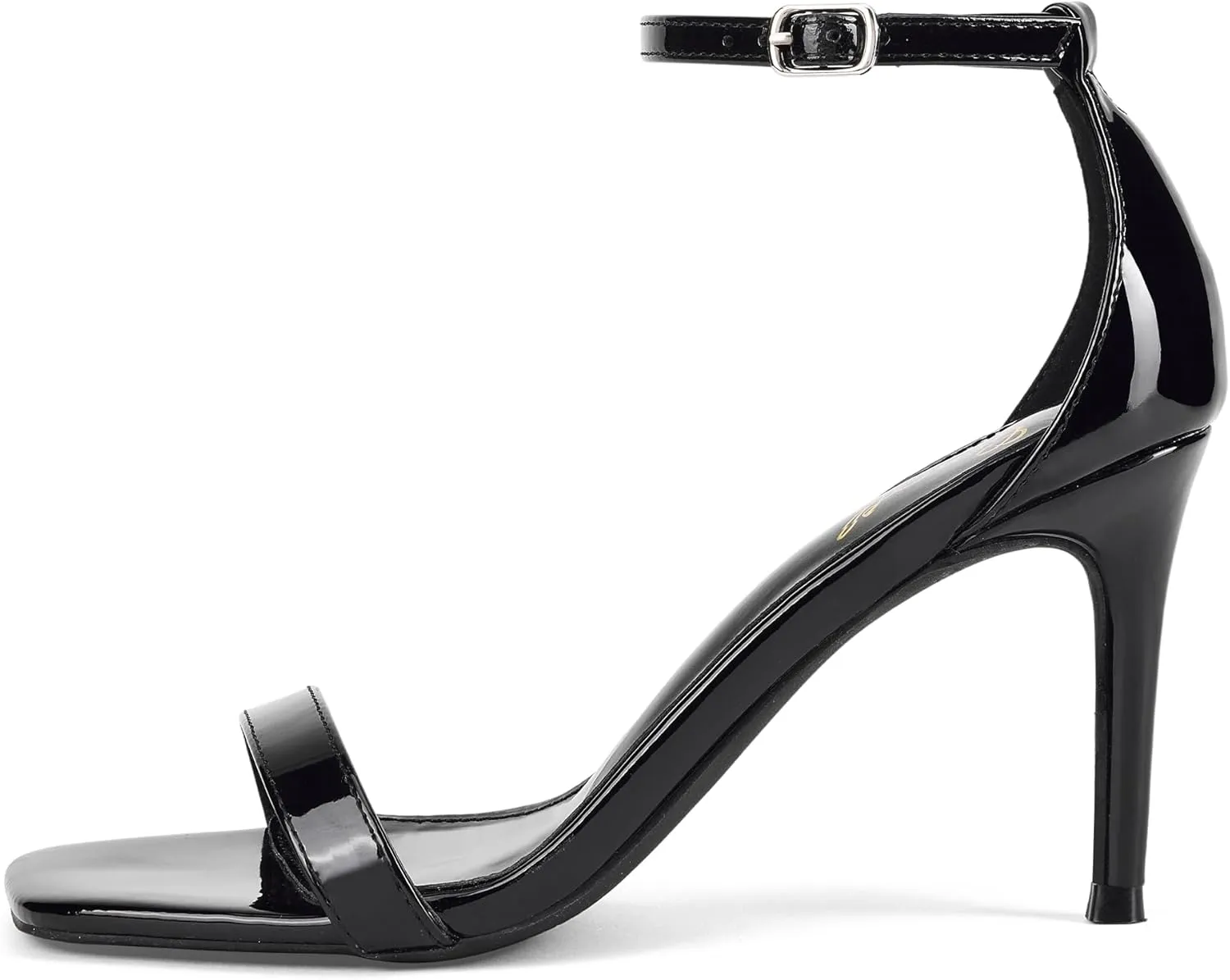 GENSHUO Women's Heeled Sandals Dressy Strappy Stiletto High Heels 3 Inch Square Open Toe Ankle Strap Buckle Sexy Prom Wedding Dress Shoes Ankle Wrap