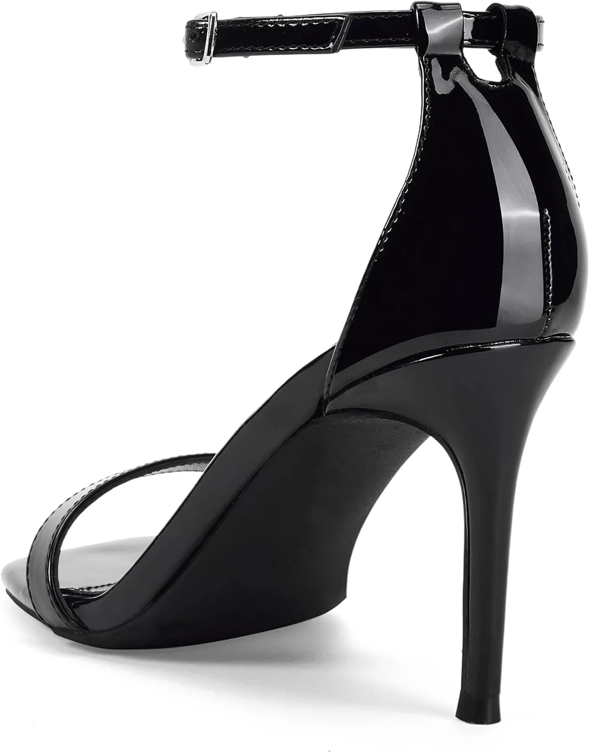 GENSHUO Women's Heeled Sandals Dressy Strappy Stiletto High Heels 3 Inch Square Open Toe Ankle Strap Buckle Sexy Prom Wedding Dress Shoes Ankle Wrap