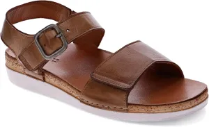 Georgia Women's Sandals - Premium Leather - Adjustable Velcro Strap - Contoured Footbed with Arch Support - Removable Footbed for Custom Orthotics