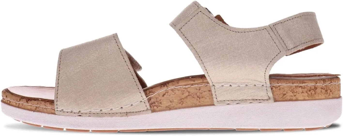 Georgia Women's Sandals - Premium Leather - Adjustable Velcro Strap - Contoured Footbed with Arch Support - Removable Footbed for Custom Orthotics