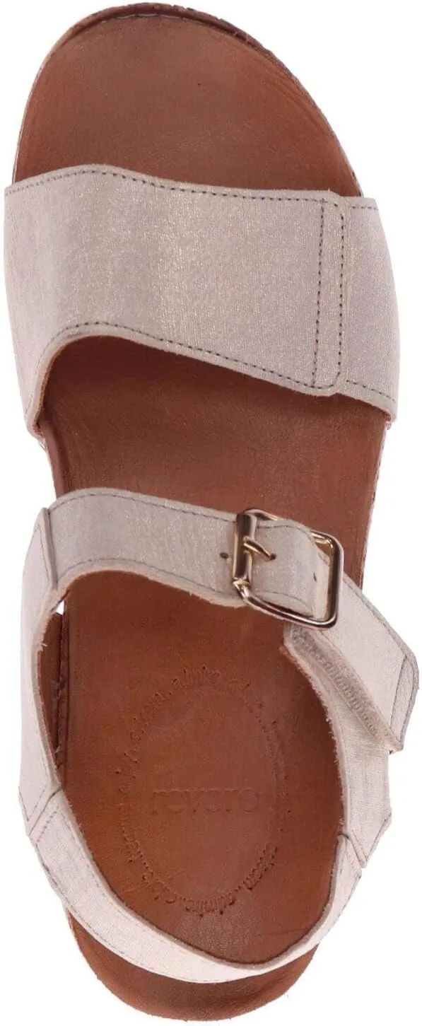 Georgia Women's Sandals - Premium Leather - Adjustable Velcro Strap - Contoured Footbed with Arch Support - Removable Footbed for Custom Orthotics