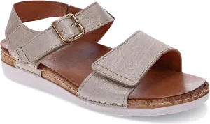 Georgia Women's Sandals - Premium Leather - Adjustable Velcro Strap - Contoured Footbed with Arch Support - Removable Footbed for Custom Orthotics