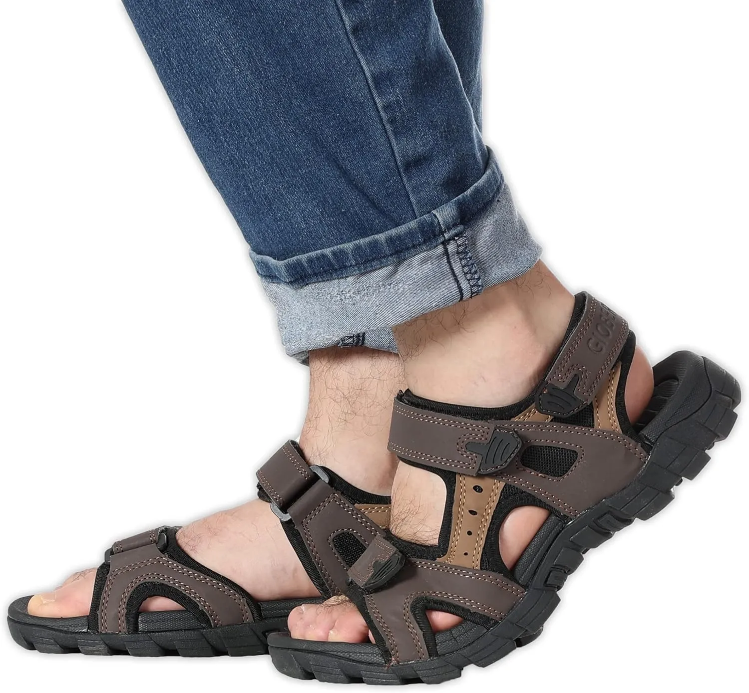 Gioberti Men Open Toe Sandals with Adjustable Straps and Arch Support