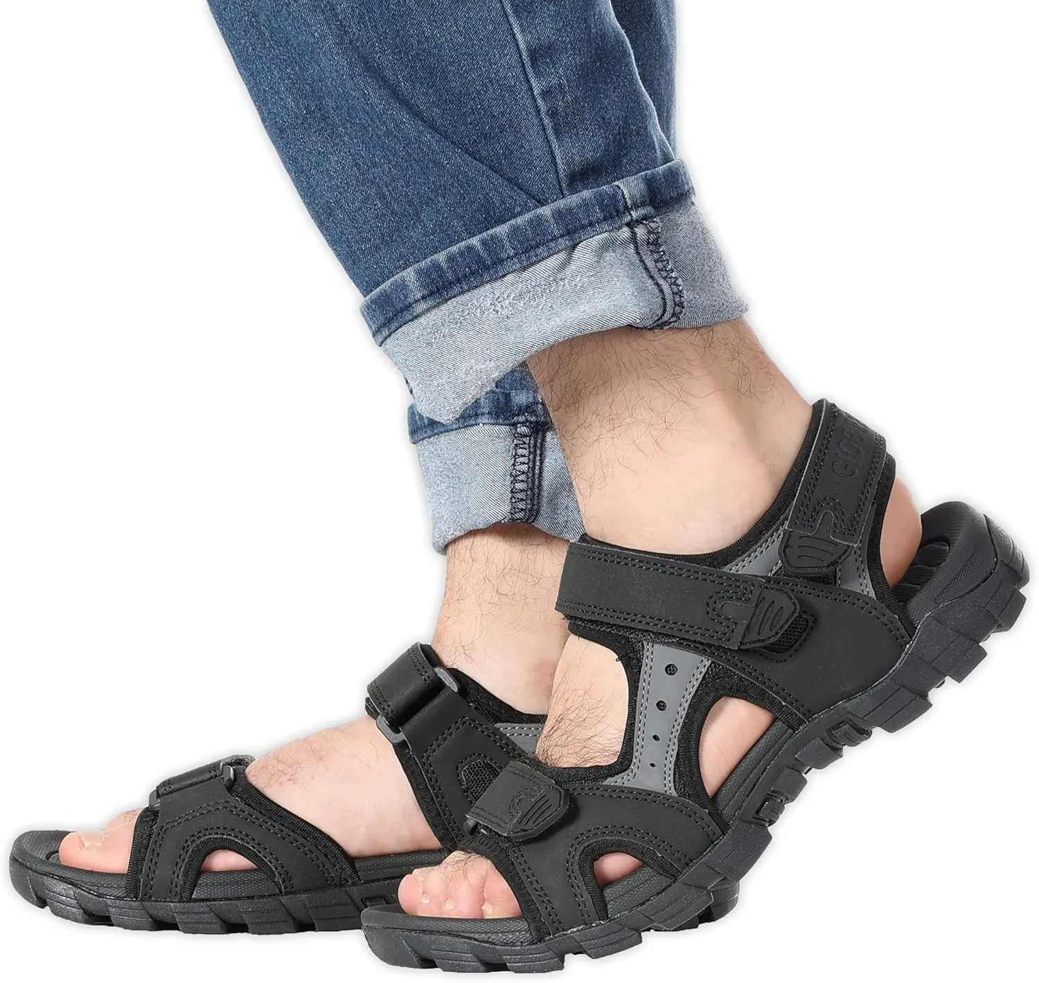 Gioberti Men Open Toe Sandals with Adjustable Straps and Arch Support