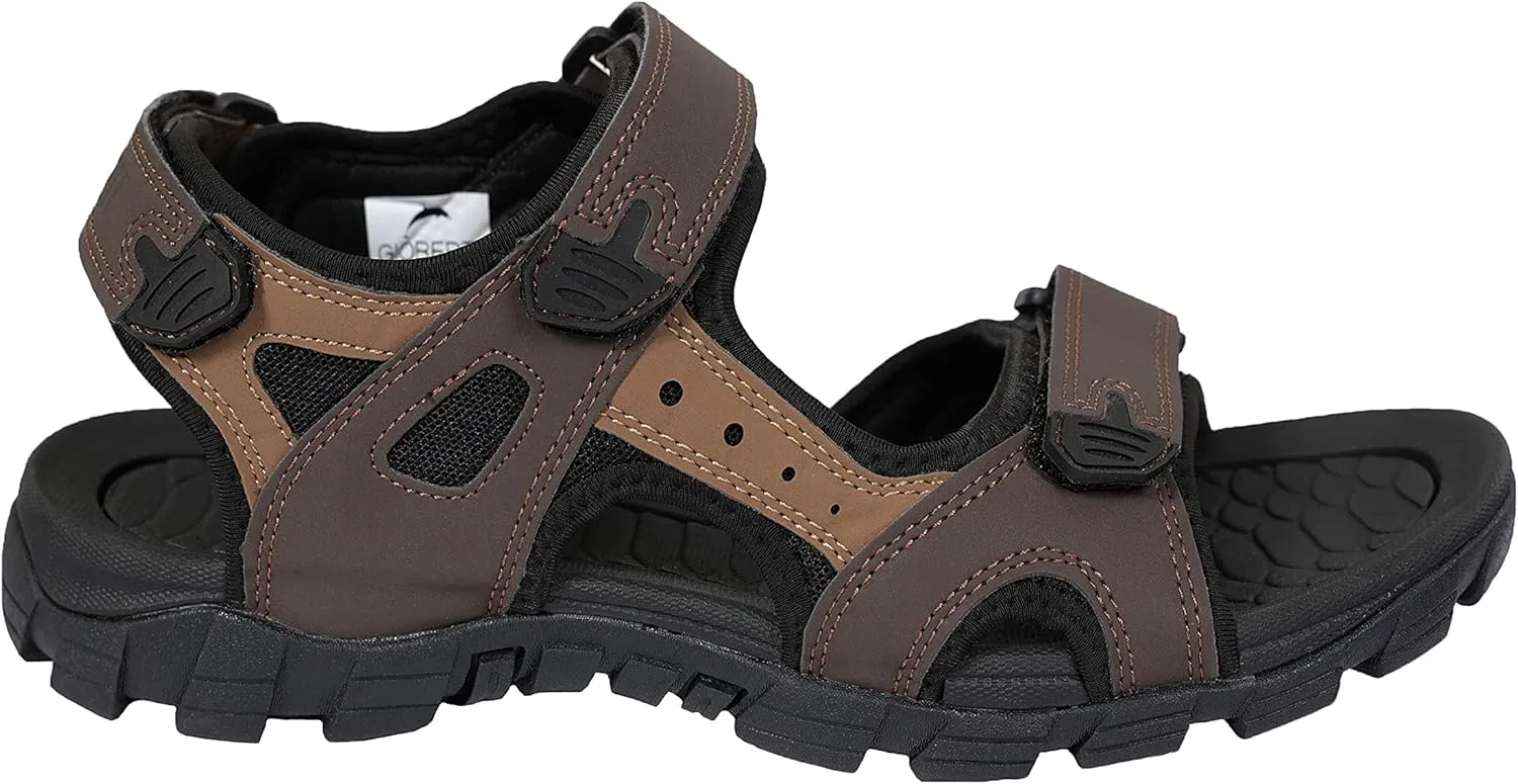 Gioberti Men Open Toe Sandals with Adjustable Straps and Arch Support