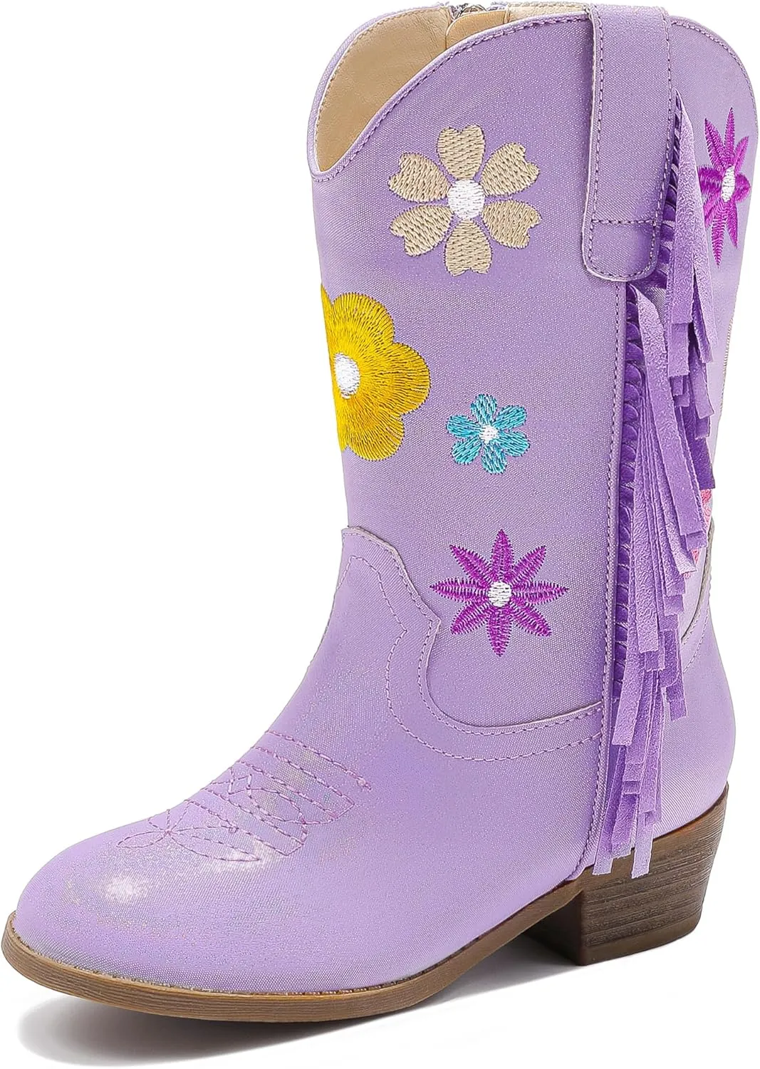 Girls Cowboy Boots Toddler Cowgirl Floral Embroidered Fringe Little Kids Western Boots Girl Riding Boot Birthday Party
