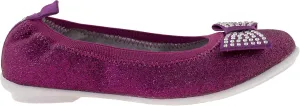Girl's Lk9716 Glitter Bow Ornament Ballerina/Ballet Flats