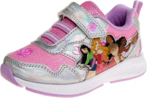 Girls Princesses Lighted Sneaker-K, Pink/Silver, 6 Toddler