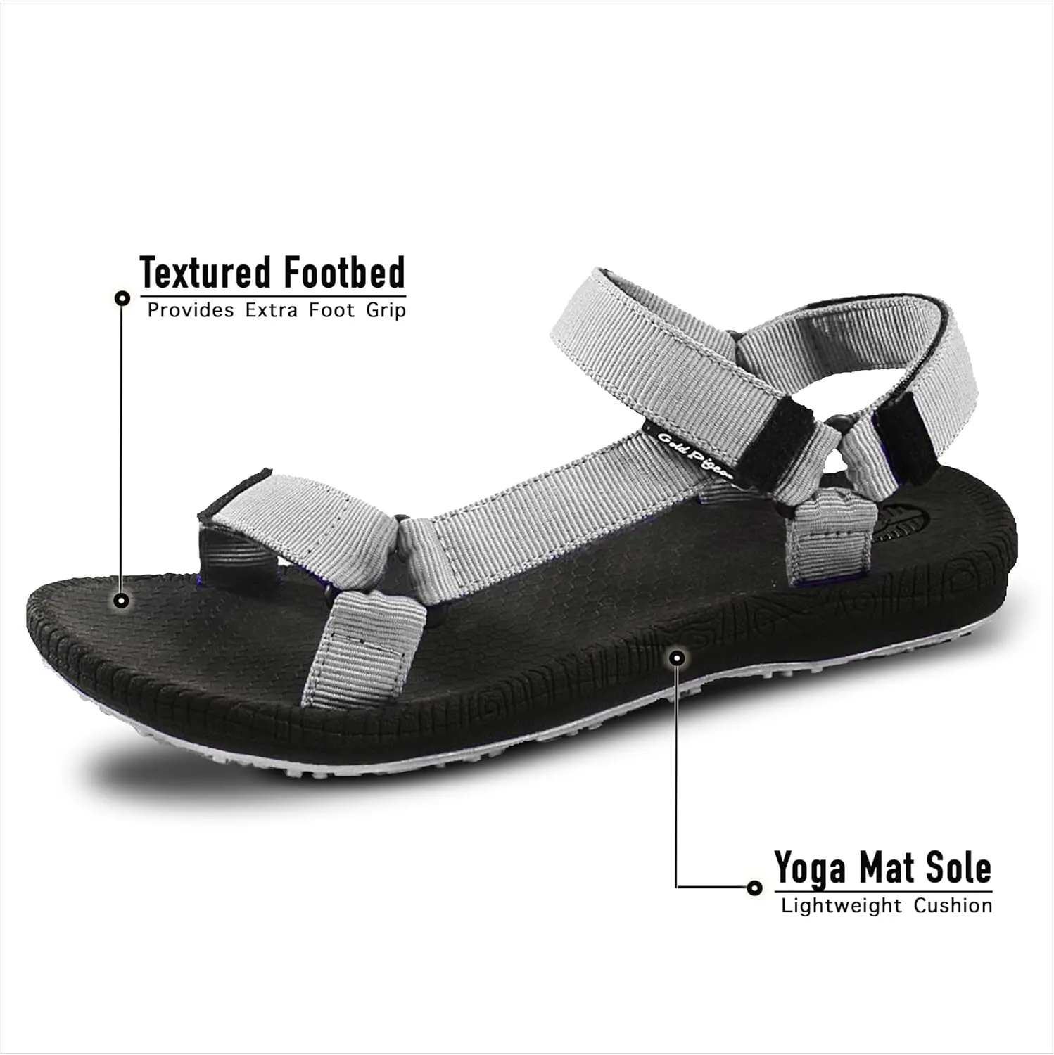Gold Pigeon Shoes SIMPLUS Unisex Ultra-Cuhion Yoga Mat Athlete Sandals Adjustabl Straps with Heel Support