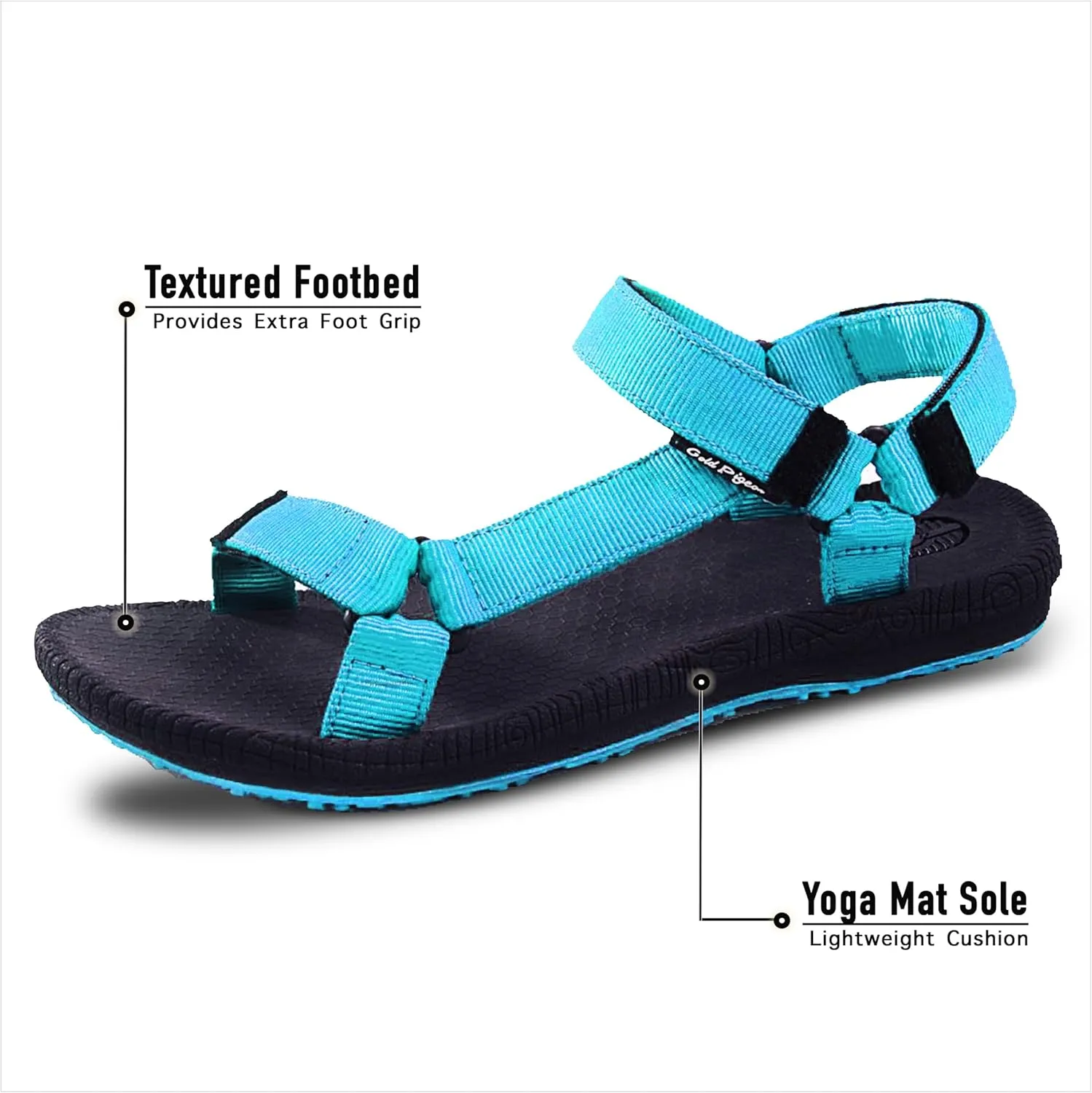 Gold Pigeon Shoes SIMPLUS Unisex Ultra-Cuhion Yoga Mat Athlete Sandals Adjustabl Straps with Heel Support