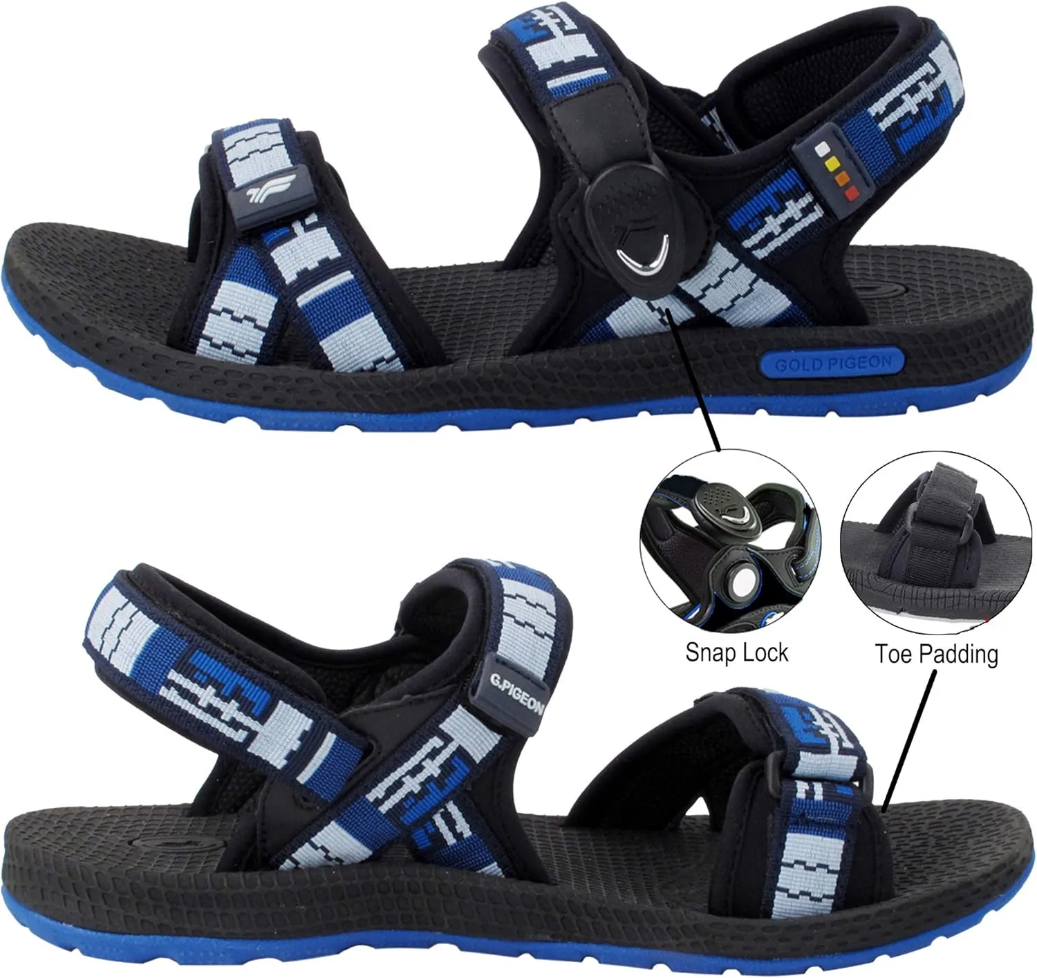 Gold Pigeon Shoes SIMPLUS Unisex Ultra-Cuhion Yoga Mat Athlete Sandals Adjustabl Straps with Heel Support