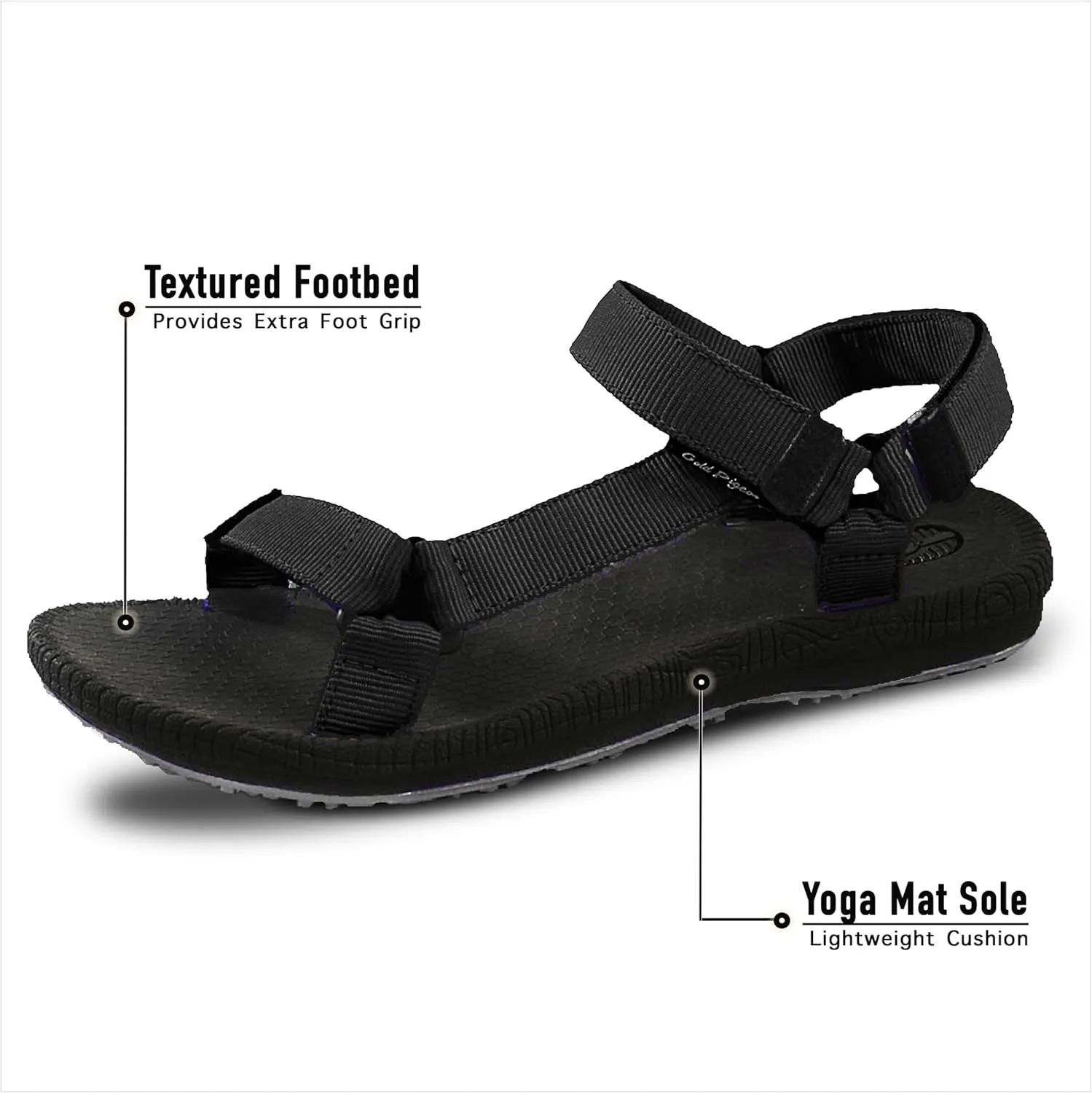 Gold Pigeon Shoes SIMPLUS Unisex Ultra-Cuhion Yoga Mat Athlete Sandals Adjustabl Straps with Heel Support