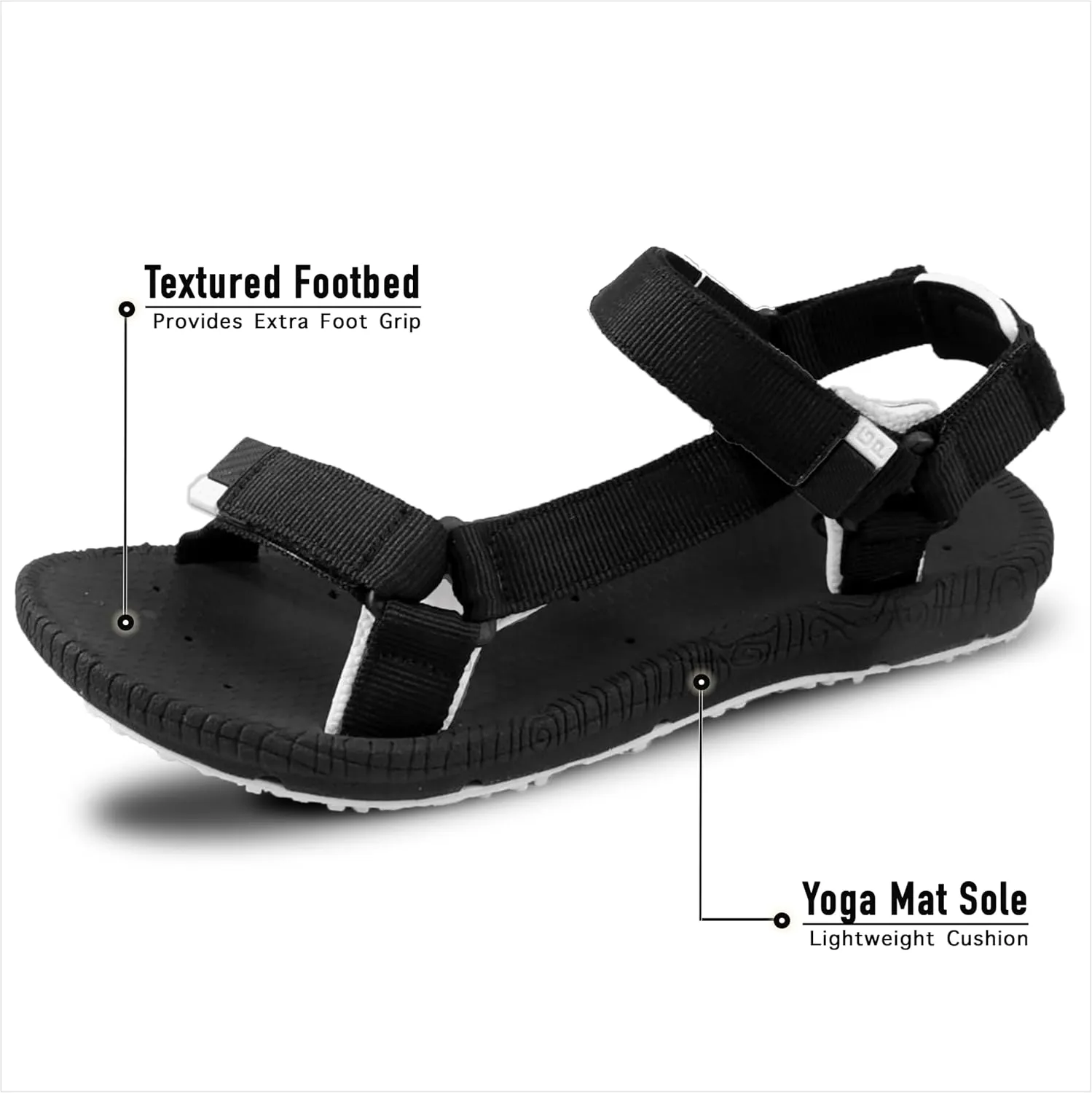 Gold Pigeon Shoes SIMPLUS Unisex Ultra-Cuhion Yoga Mat Athlete Sandals Adjustabl Straps with Heel Support