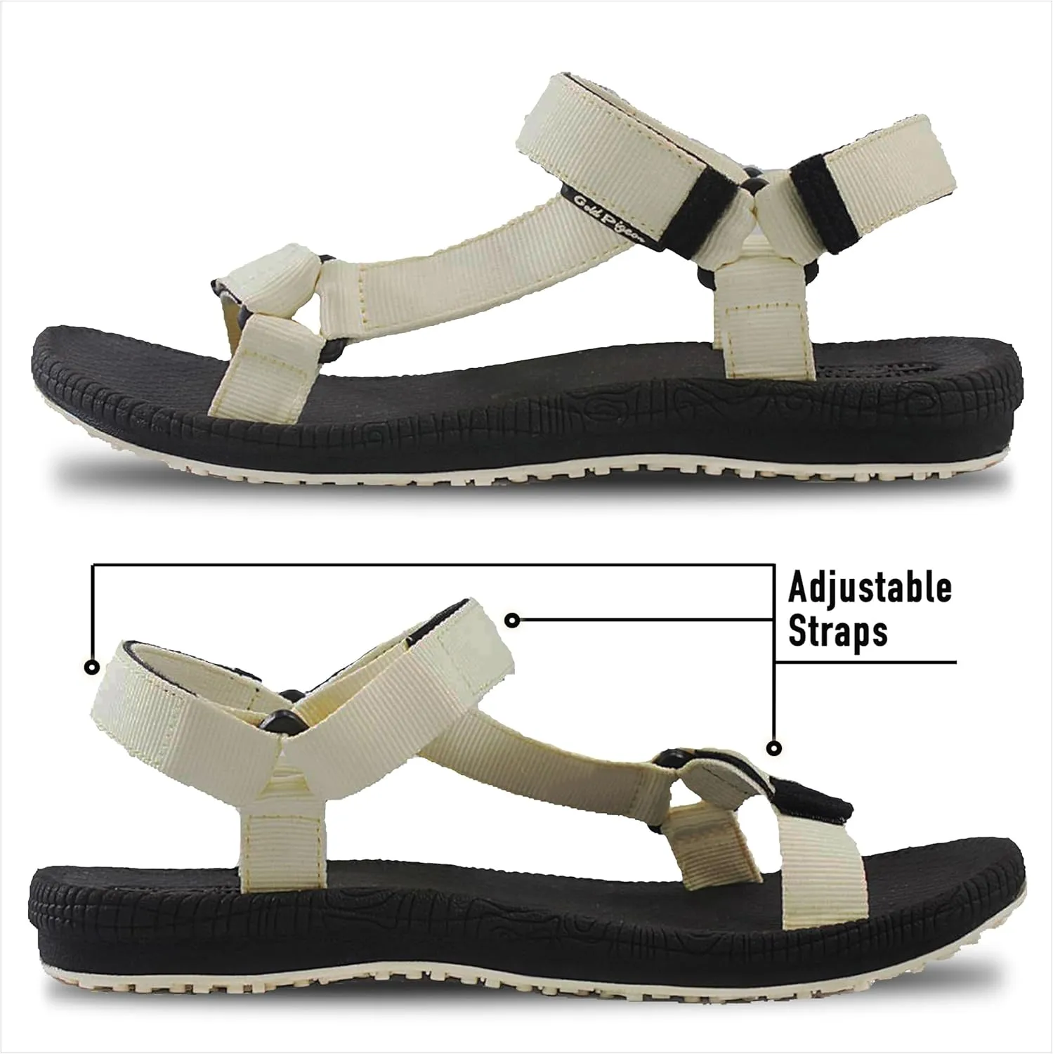 Gold Pigeon Shoes SIMPLUS Unisex Ultra-Cuhion Yoga Mat Athlete Sandals Adjustabl Straps with Heel Support
