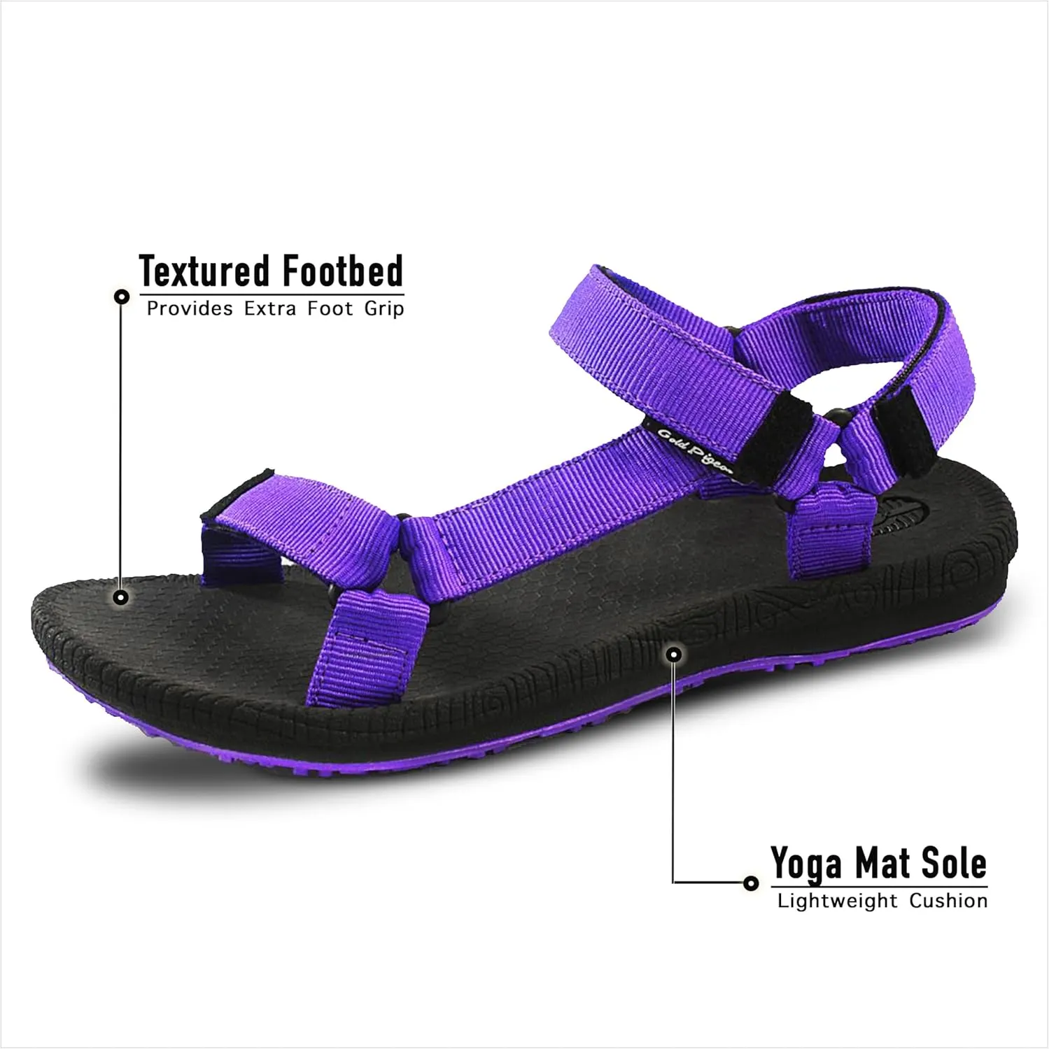 Gold Pigeon Shoes SIMPLUS Unisex Ultra-Cuhion Yoga Mat Athlete Sandals Adjustabl Straps with Heel Support