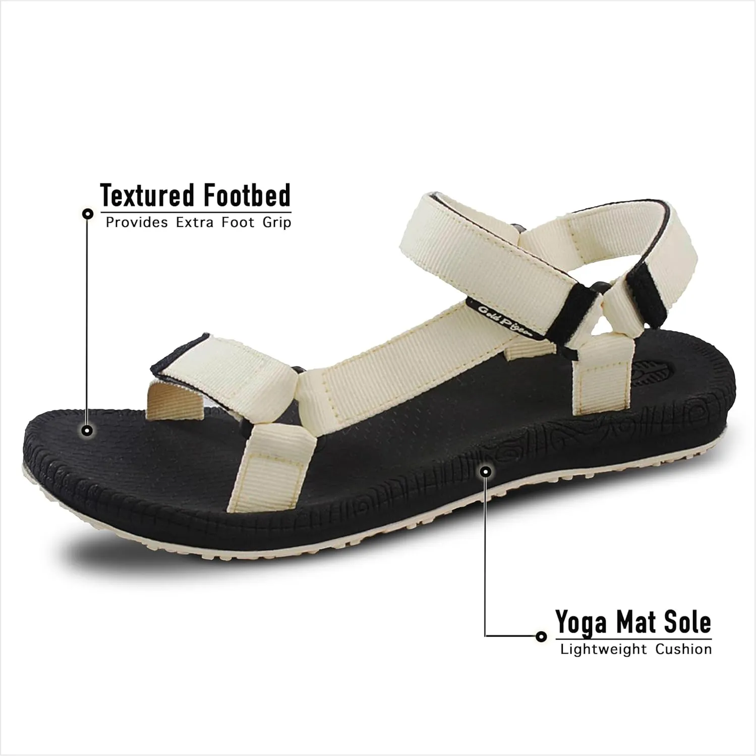 Gold Pigeon Shoes SIMPLUS Unisex Ultra-Cuhion Yoga Mat Athlete Sandals Adjustabl Straps with Heel Support