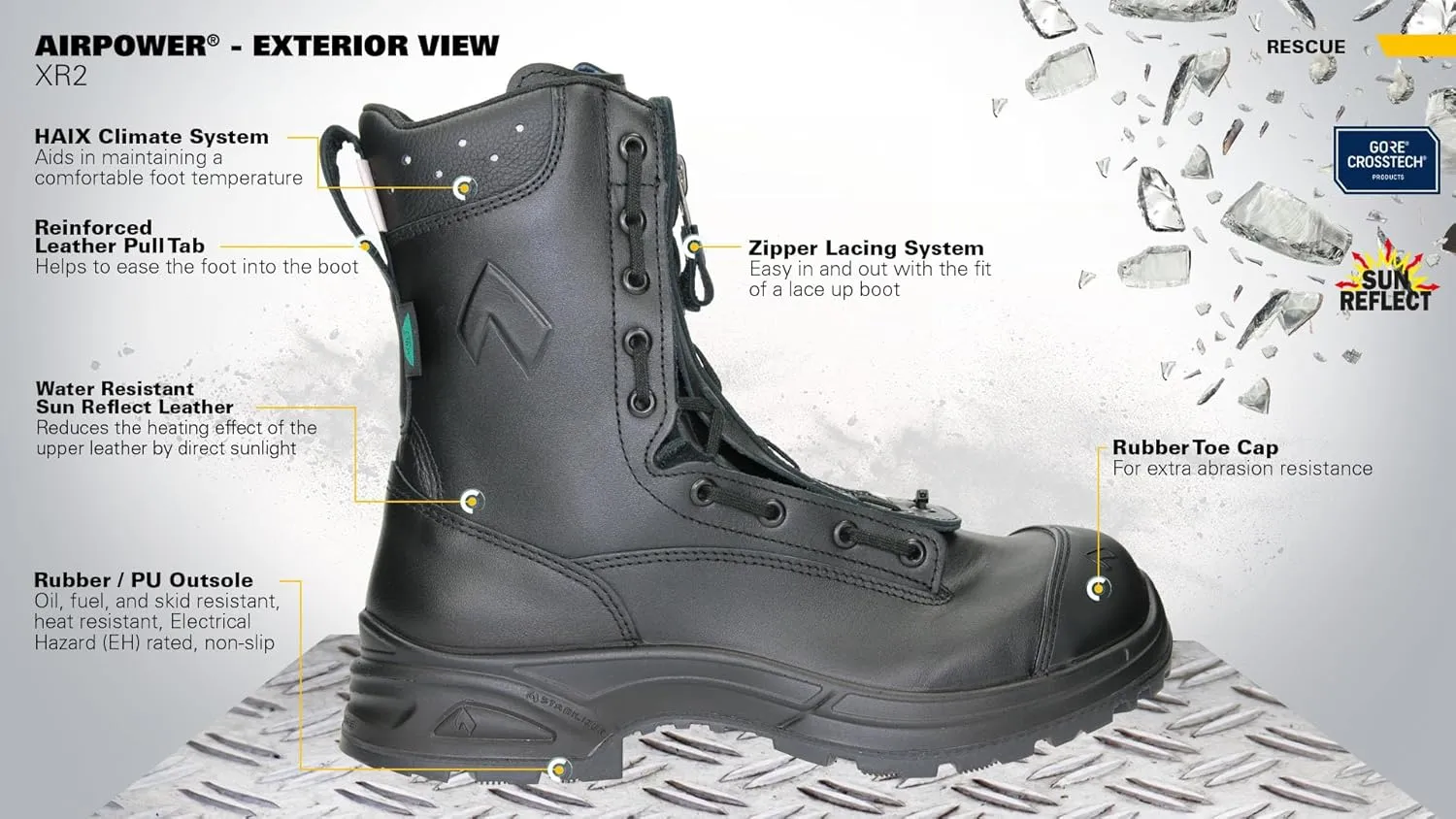 HAIX Airpower XR2 Winter Composite-Toed Waterproof EMS Working Boots with Climate Control Foam Lining