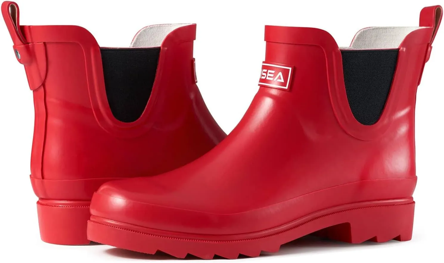 HISEA Women's Short Rubber Rain Boots Waterproof Chelsea Garden Boots for Ladies with Comfort Insole Stylish Ankle Rain Shoes Outdoor Work Booties