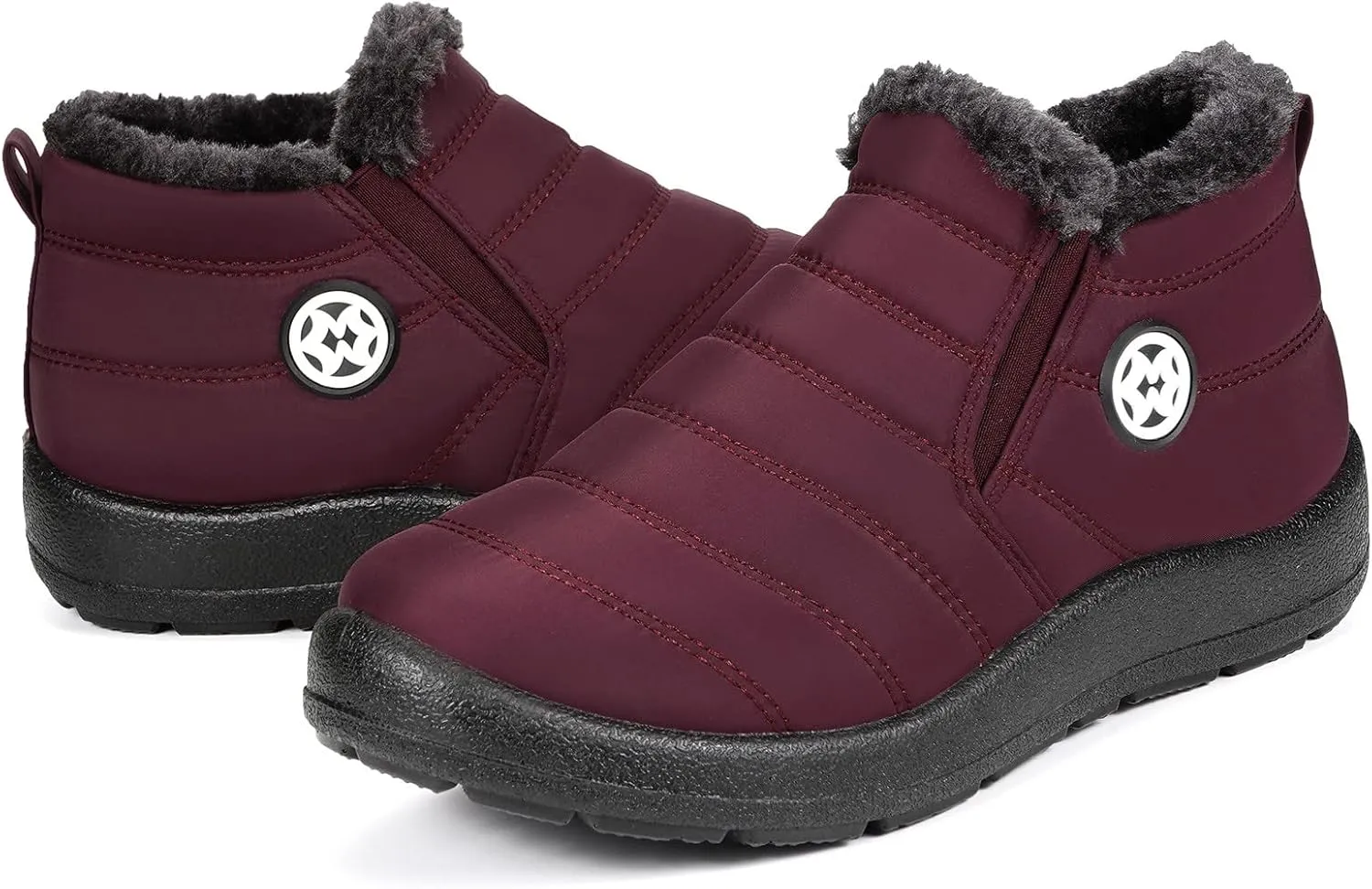 Hsyooes Womens Warm Fur Lined Winter Snow Boots Waterproof Ankle Boots Outdoor Booties Comfortable Shoes for Women