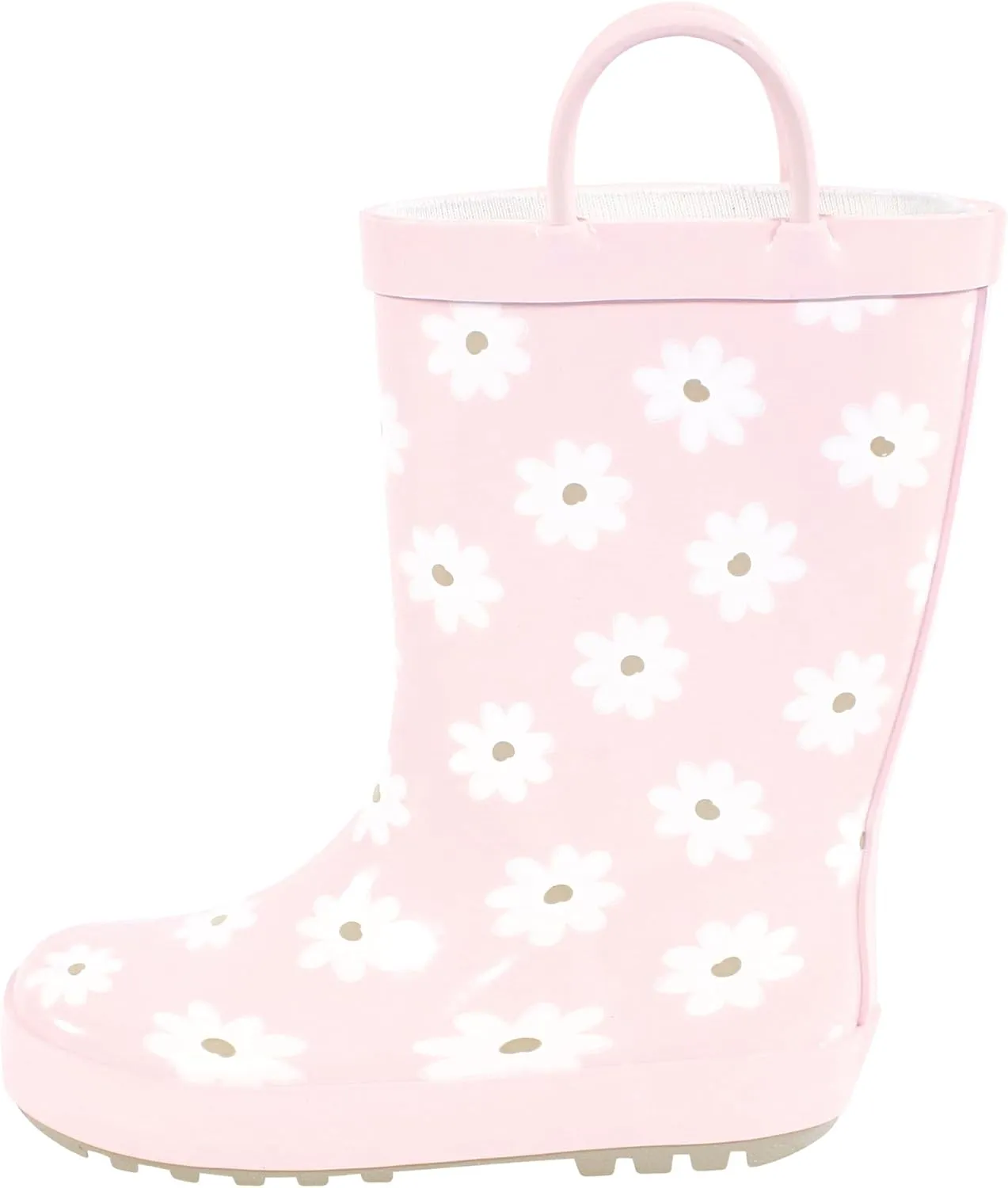 Hudson Baby Infant Girls Rain Boots, Dusty Pink Flower, 7 Toddler