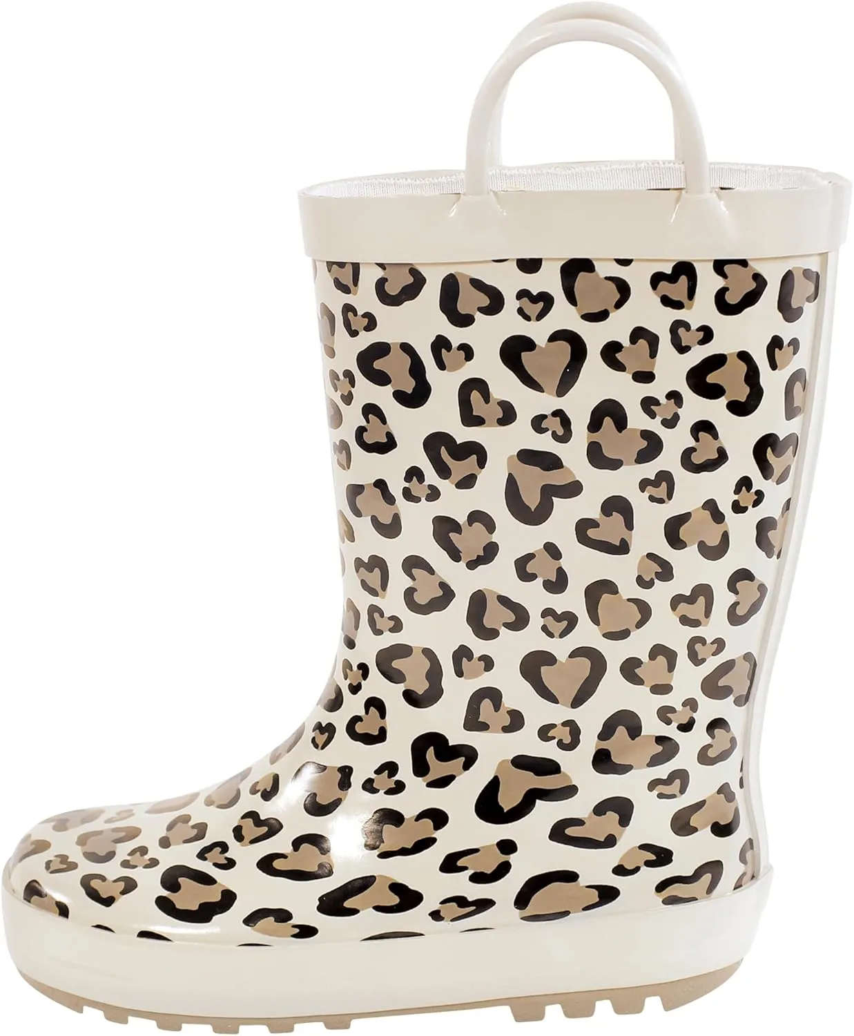 Hudson Baby Infant Girls Rain Boots, Heart Leopard, 8 Toddler