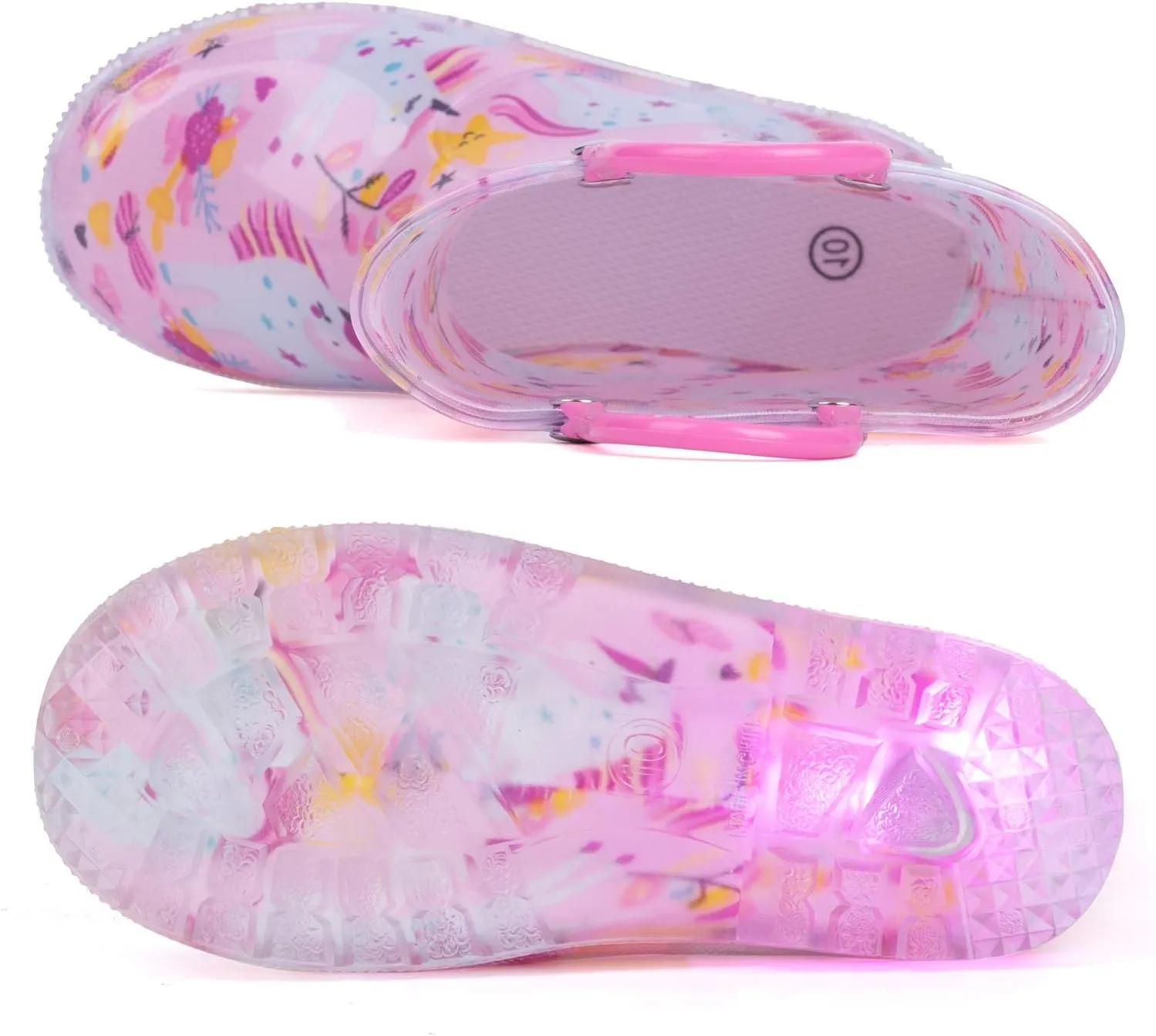 HugRain Light Up Rain Boots for Little Kids