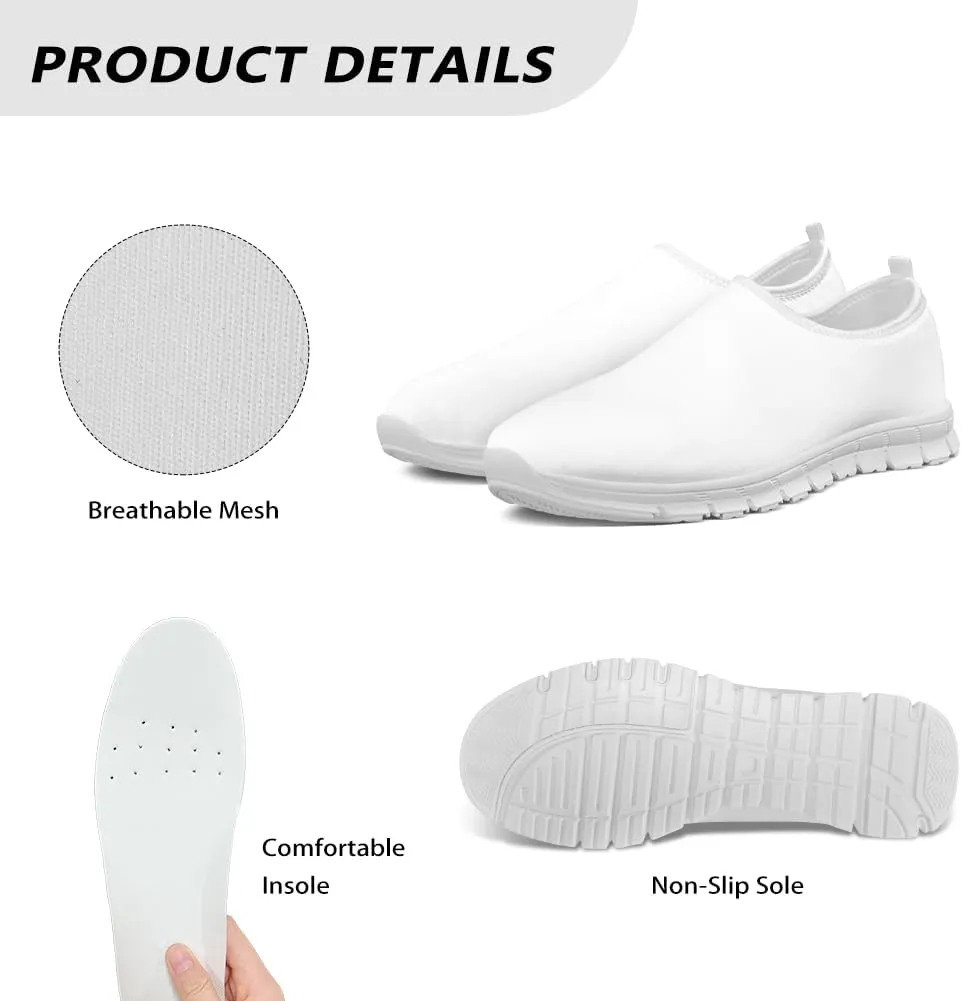 Hummingbird Floral Print Lightweight Walking Shoes for Women Mesh Casual Sneakers Size 5-10.5