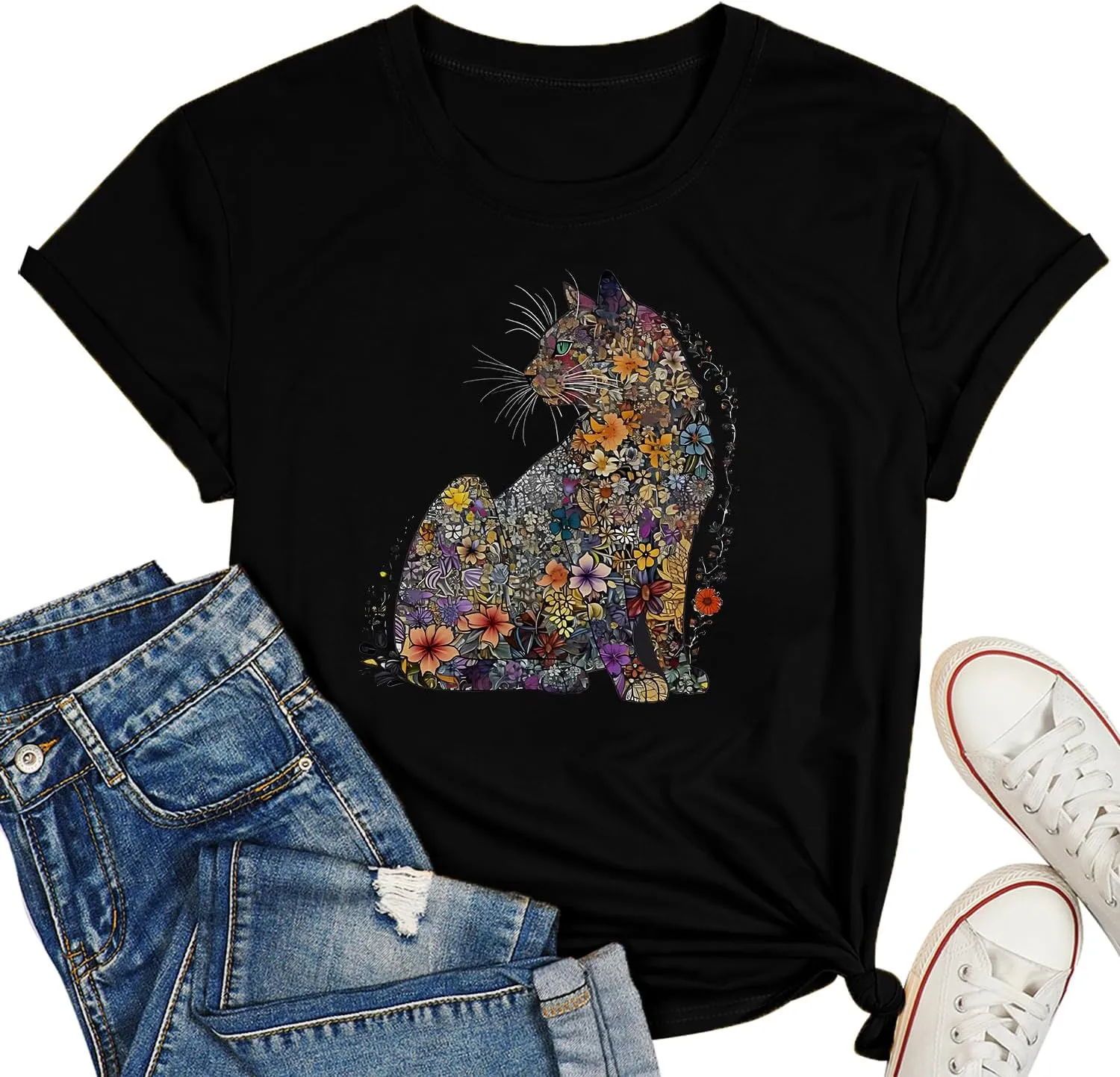 Hummingbird Shirt for Women Funny Women's Flower Graphic Tees Cute Bird Lover Short Sleeve Shirts ﻿