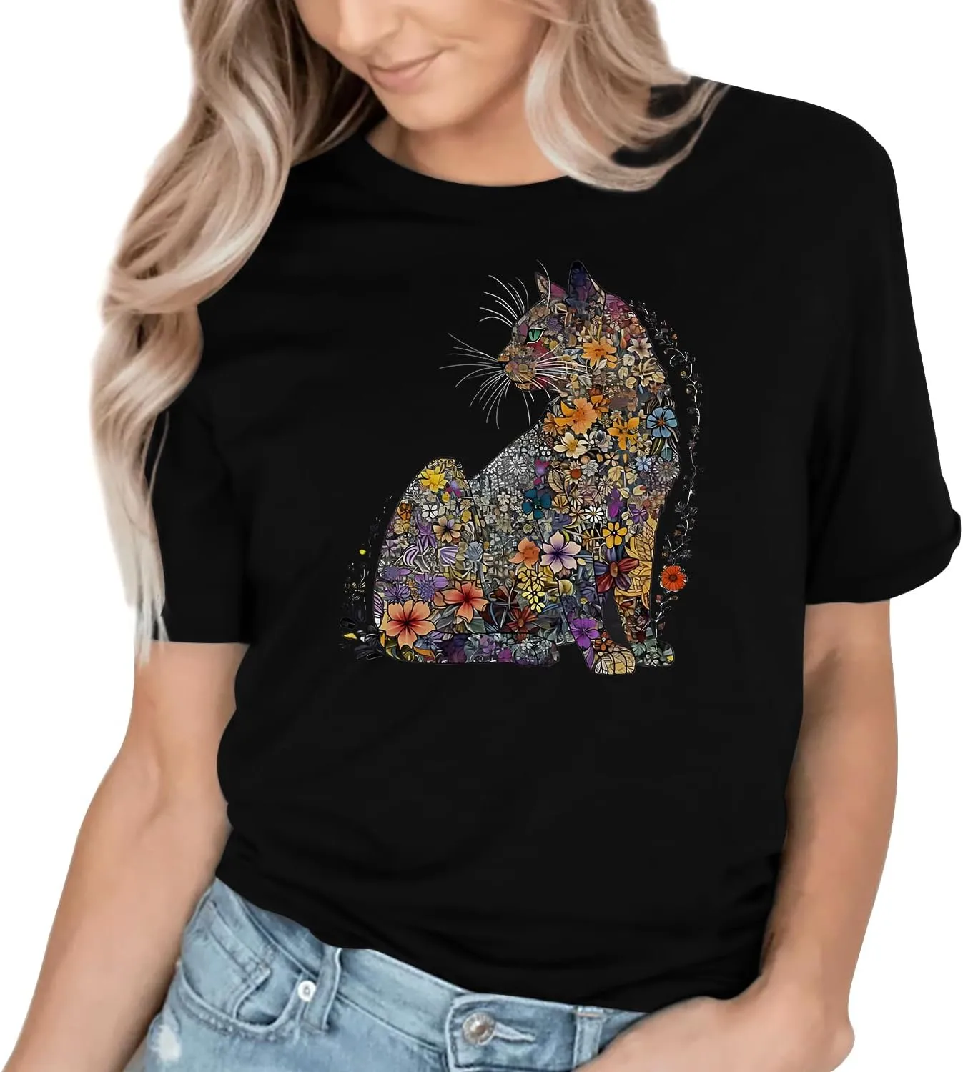 Hummingbird Shirt for Women Funny Women's Flower Graphic Tees Cute Bird Lover Short Sleeve Shirts ﻿