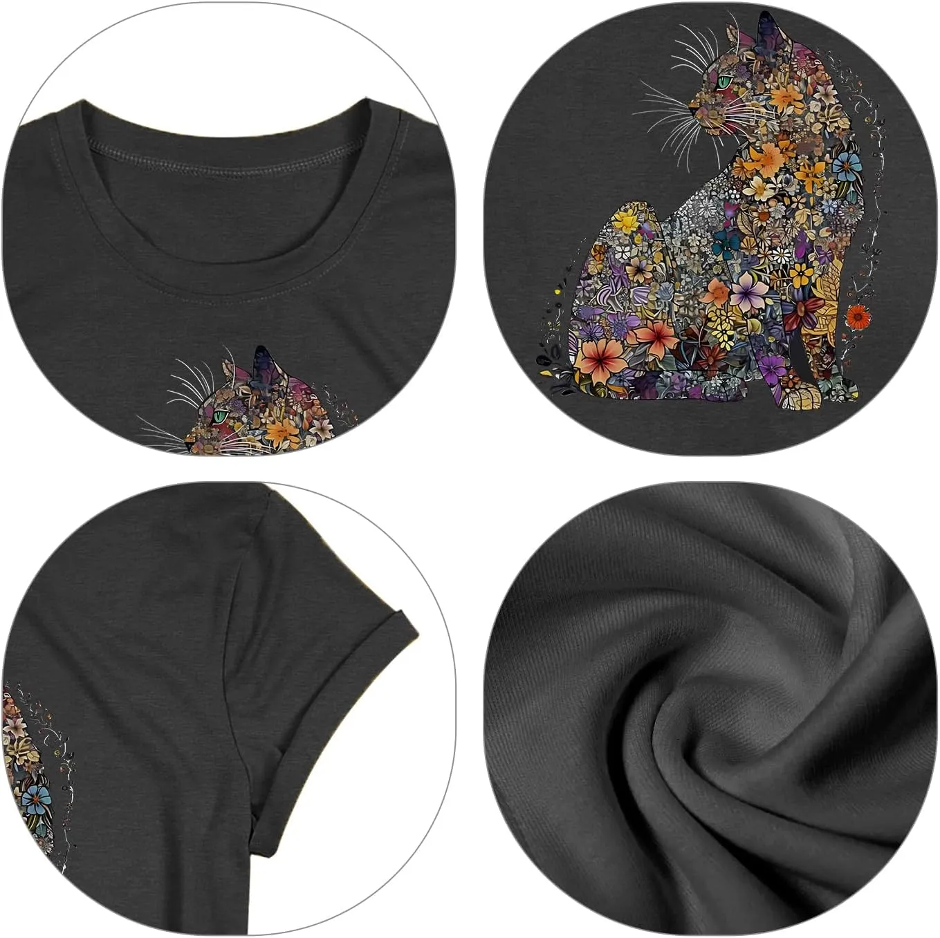 Hummingbird Shirt for Women Funny Women's Flower Graphic Tees Cute Bird Lover Short Sleeve Shirts ﻿