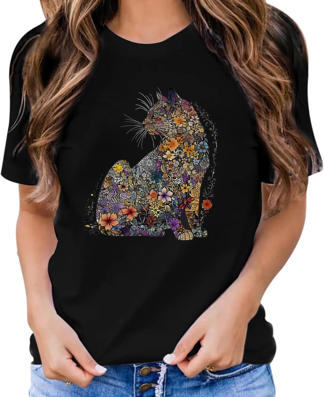 Hummingbird Shirt for Women Funny Women's Flower Graphic Tees Cute Bird Lover Short Sleeve Shirts ﻿