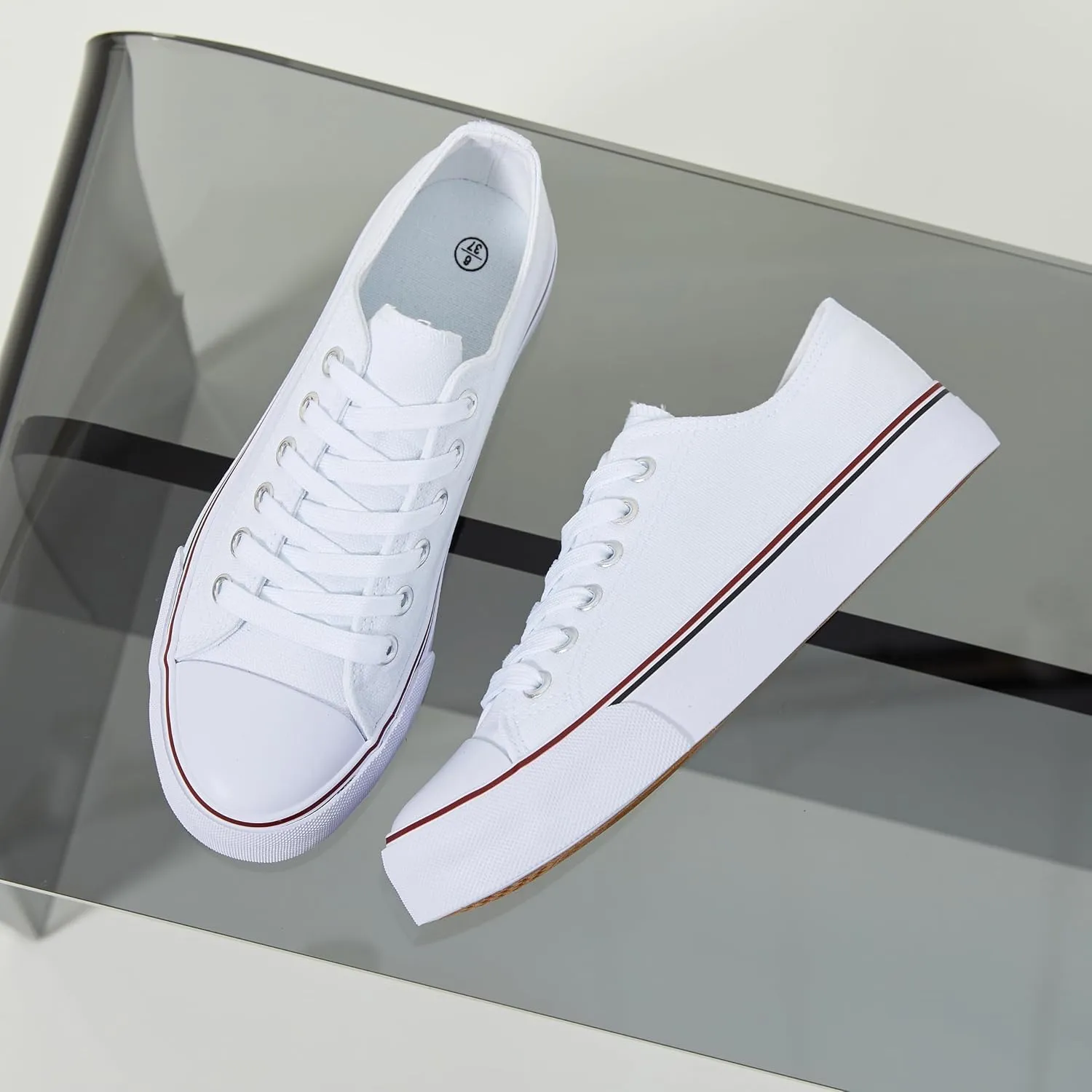 Iarus Womens Canvas Shoes Low top Sneakers for Womens Fashion Casual Shoes Walking Comfortable Shoes