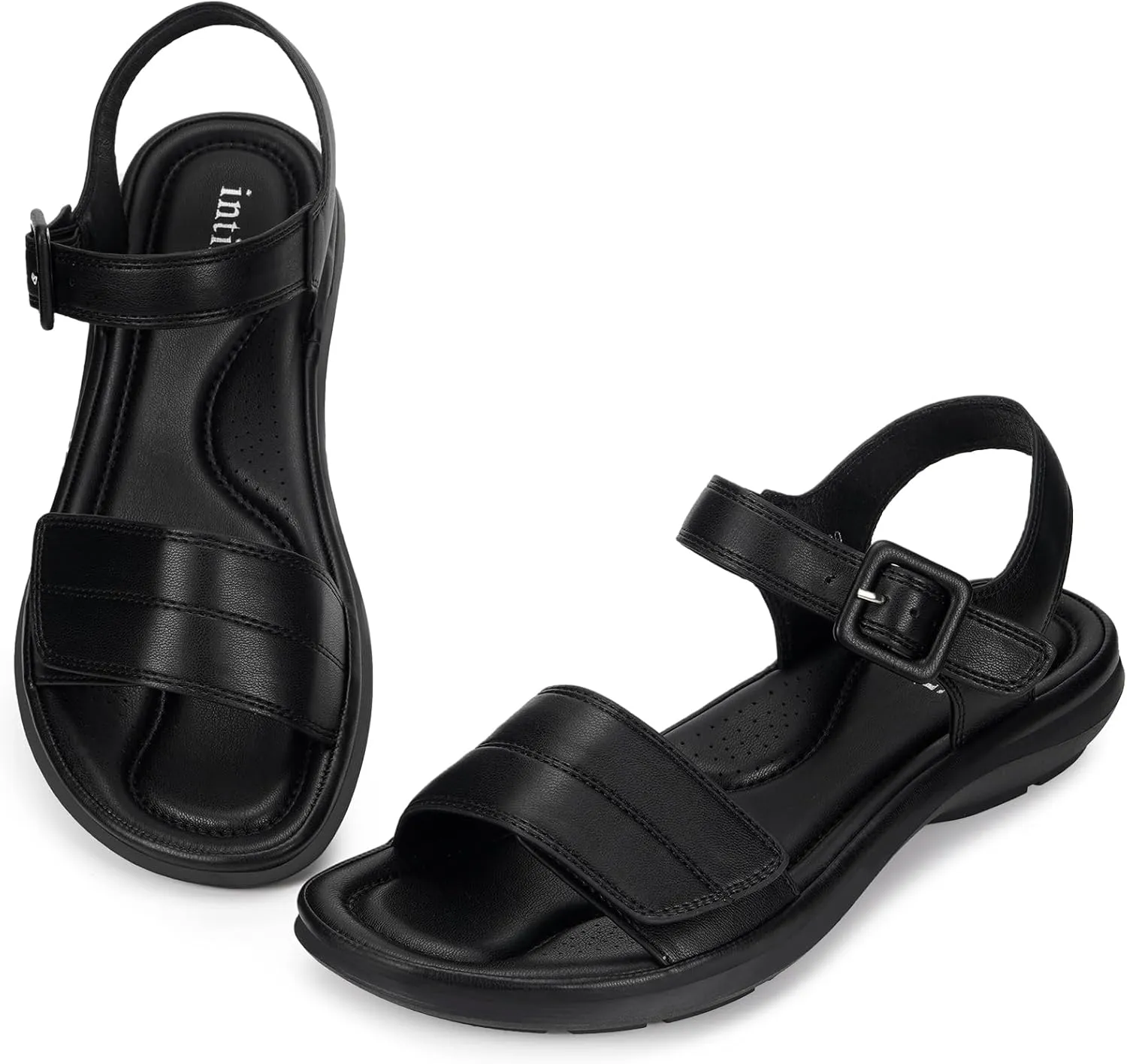 Intini Womens Flat Sandals Braided Strappy Summer Shoes Memory Foam insole Sandals for Women