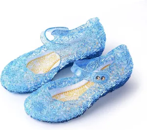 JerrisApparel Girls Princess Sandals Cosplay Party Jelly Shoes Mary Jane Costumes Flats Shoes