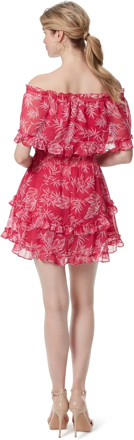 Jessica Simpson Womens Amaya Off-The-Shoulder Short Mini Dress