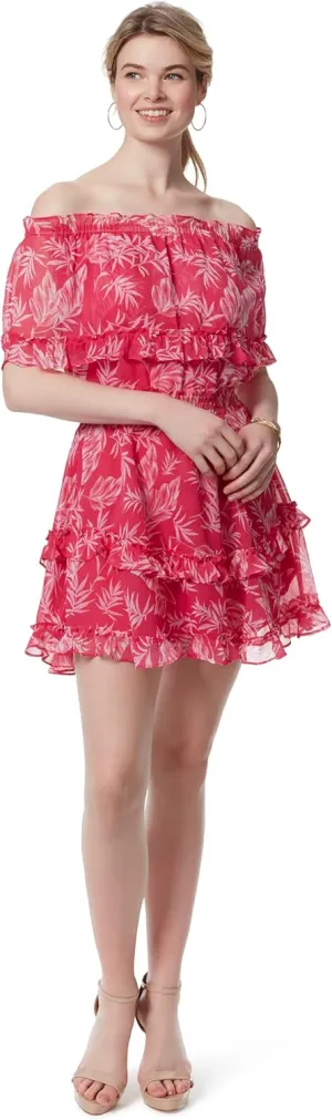 Jessica Simpson Womens Amaya Off-The-Shoulder Short Mini Dress