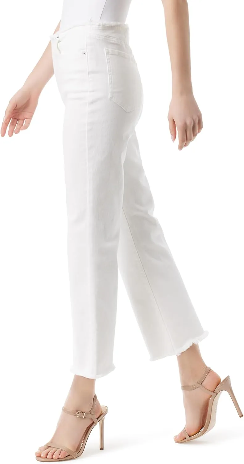 Jessica Simpson Women's High Rise Flare Crop with Removed Waistband Standard