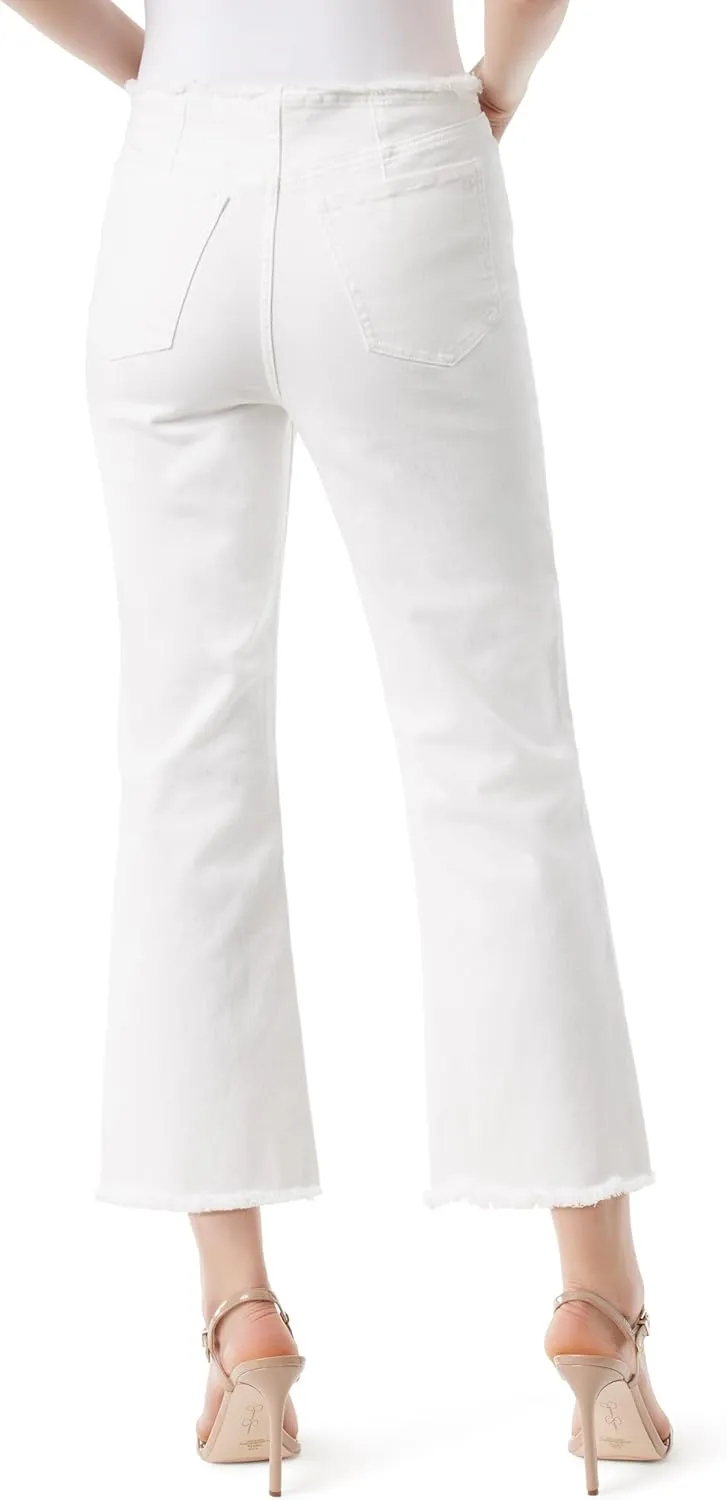 Jessica Simpson Women's High Rise Flare Crop with Removed Waistband Standard