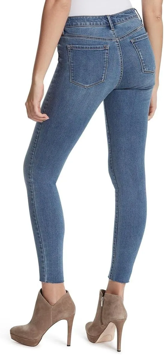 Jessica Simpson Womens Plus Kiss Me Mid-Rise Distressed Skinny Jeans