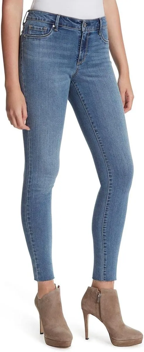 Jessica Simpson Womens Plus Kiss Me Mid-Rise Distressed Skinny Jeans
