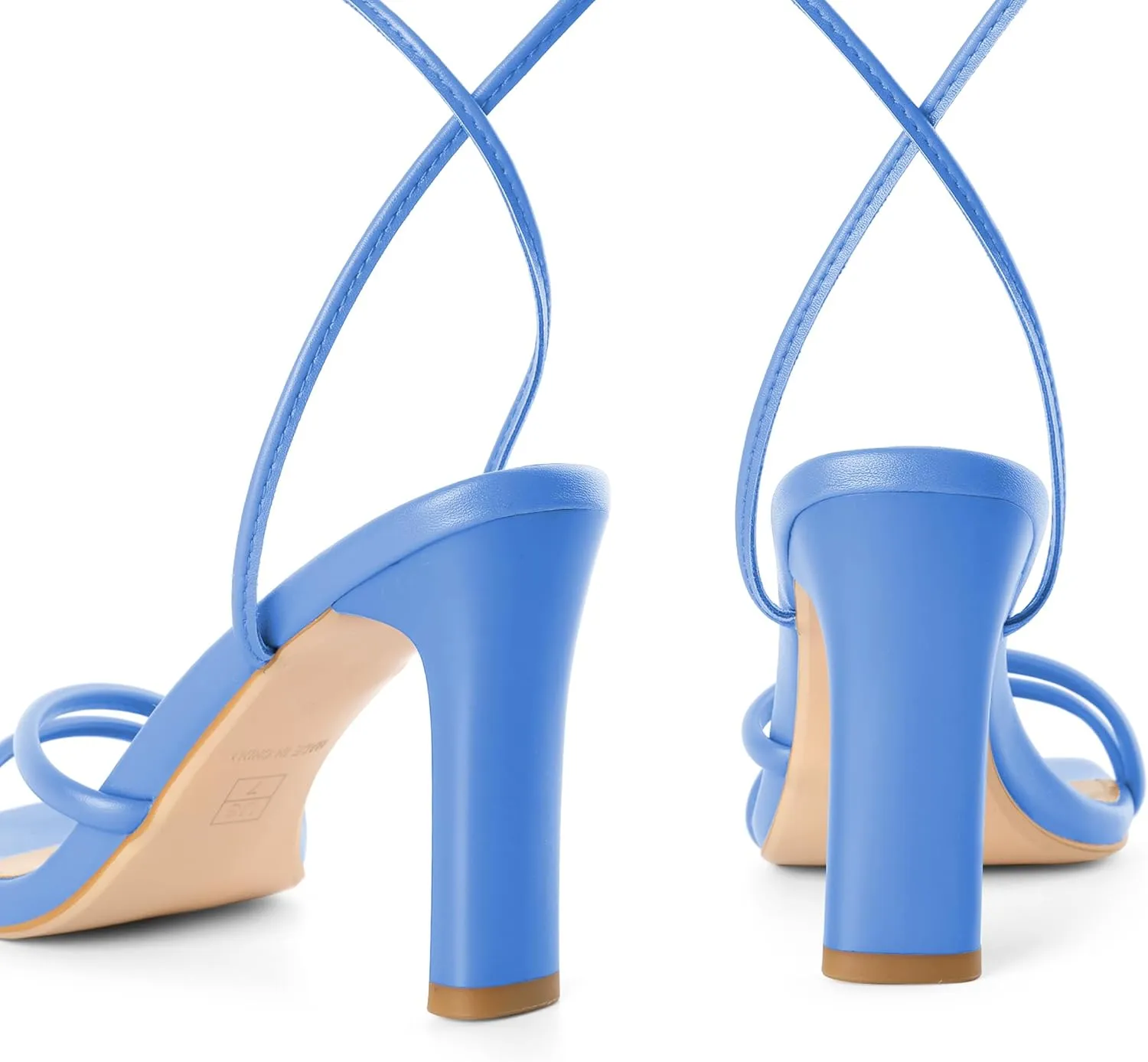 Joseywade Chunky Heels For Women Lace Up Tie Up High Heel 3.5" Heeled Sandals Open Toe Shoes