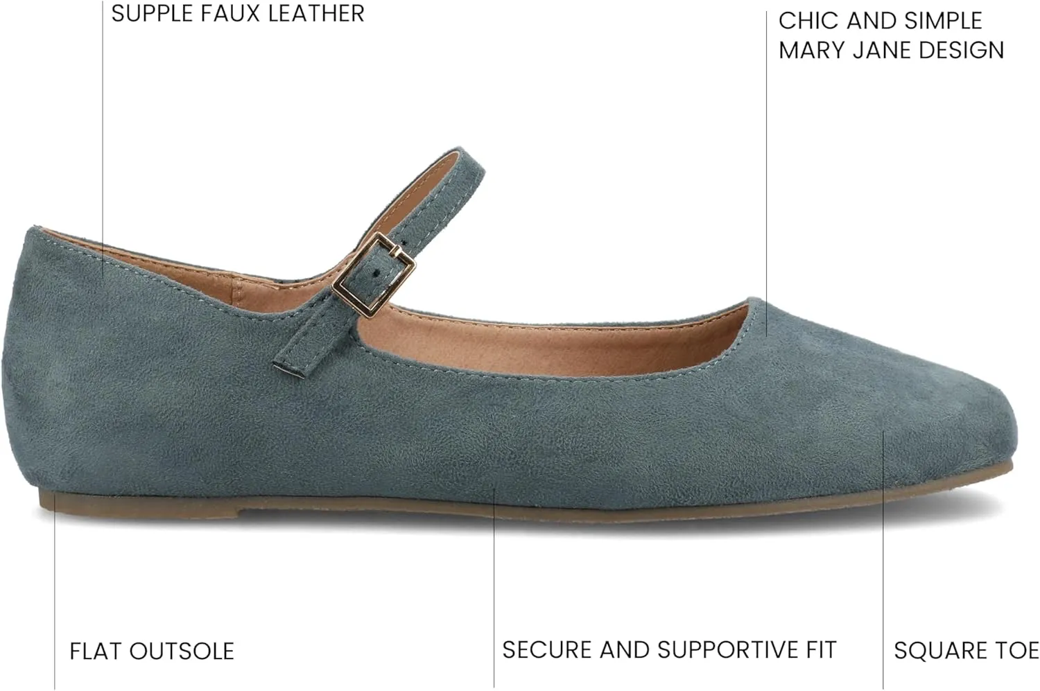 Journee Collection Women's Carrie Mary Jane Flat