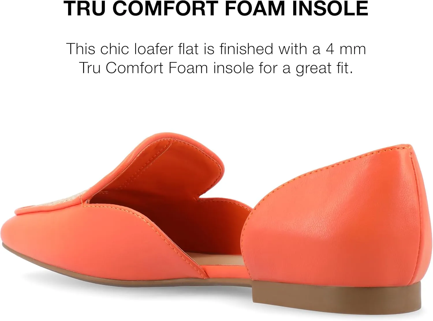 Journee Womens Kennza Tru Comfort Foam Soft Faux Leather Slip On Flats
