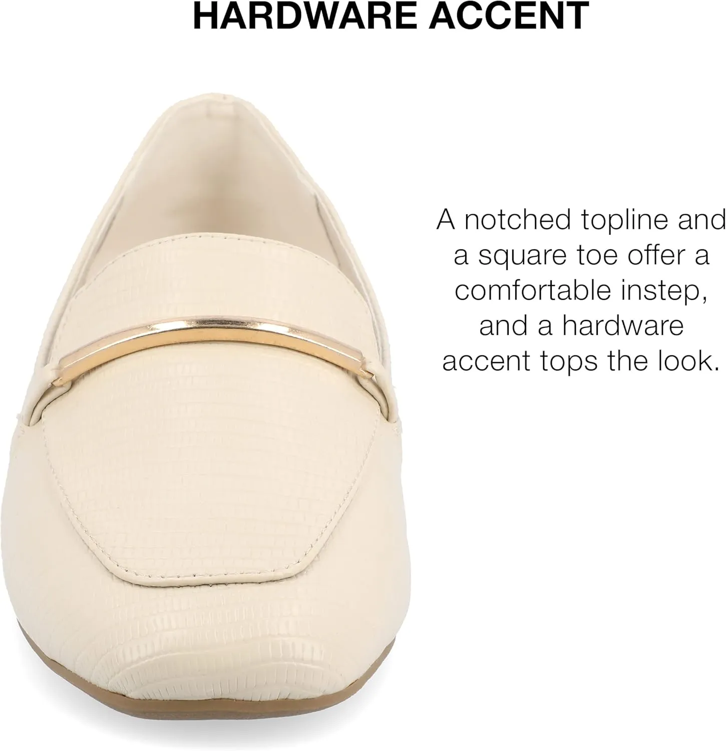 Journee Womens Loafer Flat Notched Topline Square Toe Slip-On Block Heel - Wrenn Casual Dress Shoe