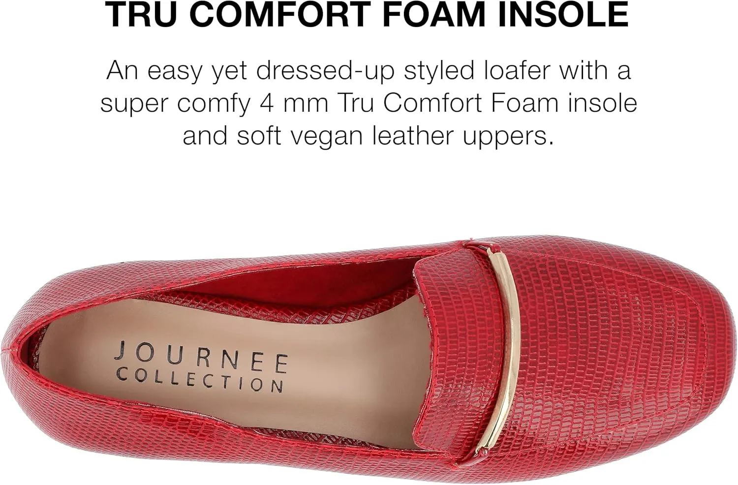 Journee Womens Loafer Flat Notched Topline Square Toe Slip-On Block Heel - Wrenn Casual Dress Shoe